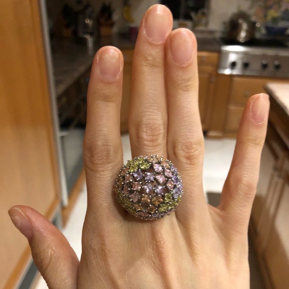 Rainbow Rhinestone Ring - Picture 2 of 4